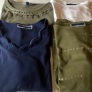 Shirts Karen Scott XL 1 white 1 navy 1 green 1gray all 4 for $25..